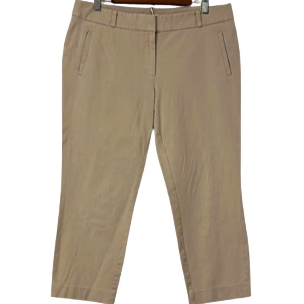 Loft Chino Khaki Capri Pants Womens 12 Stretchy Coastal Spring Vacation Preppy